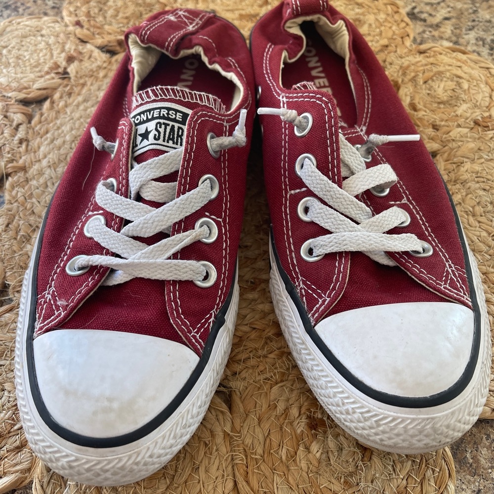 Size 8 - Red Converse Slip on